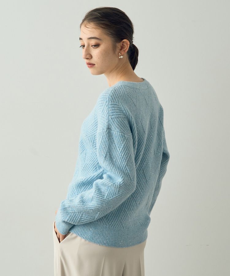 YECCA VECCA「ダイヤ柄スパンコールニット」|ニット・セーター|