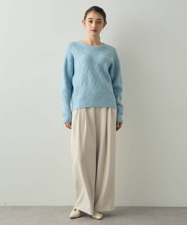 YECCA VECCA「ダイヤ柄スパンコールニット」|ニット・セーター|