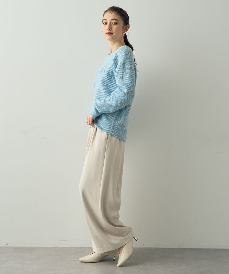 YECCA VECCA「ダイヤ柄スパンコールニット」|ニット・セーター|