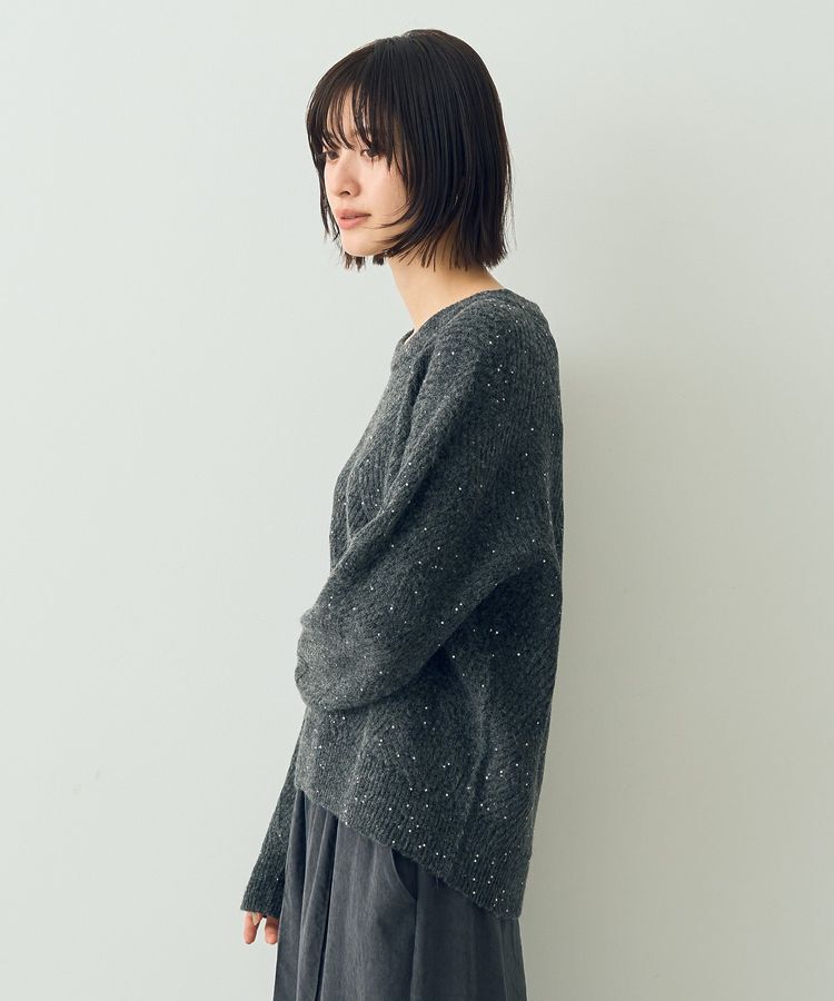 YECCA VECCA「ダイヤ柄スパンコールニット」|ニット・セーター|