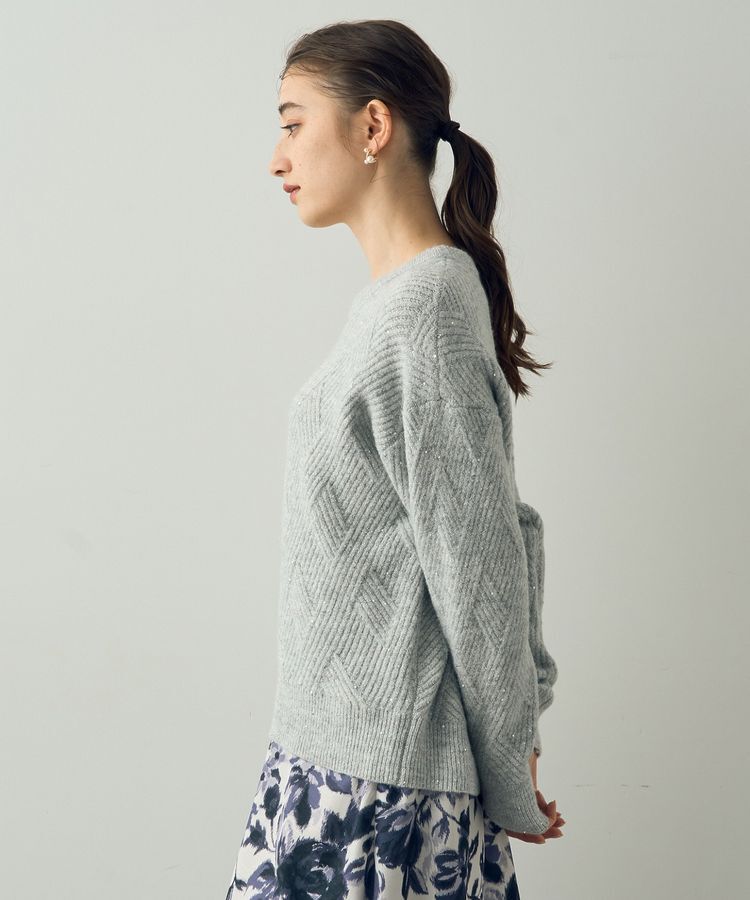 YECCA VECCA「ダイヤ柄スパンコールニット」|ニット・セーター|