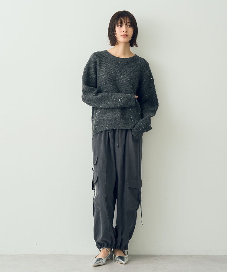 YECCA VECCA「ダイヤ柄スパンコールニット」|ニット・セーター|