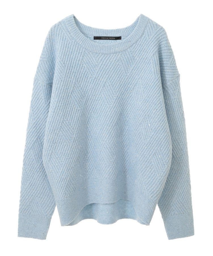 YECCA VECCA「ダイヤ柄スパンコールニット」|ニット・セーター|