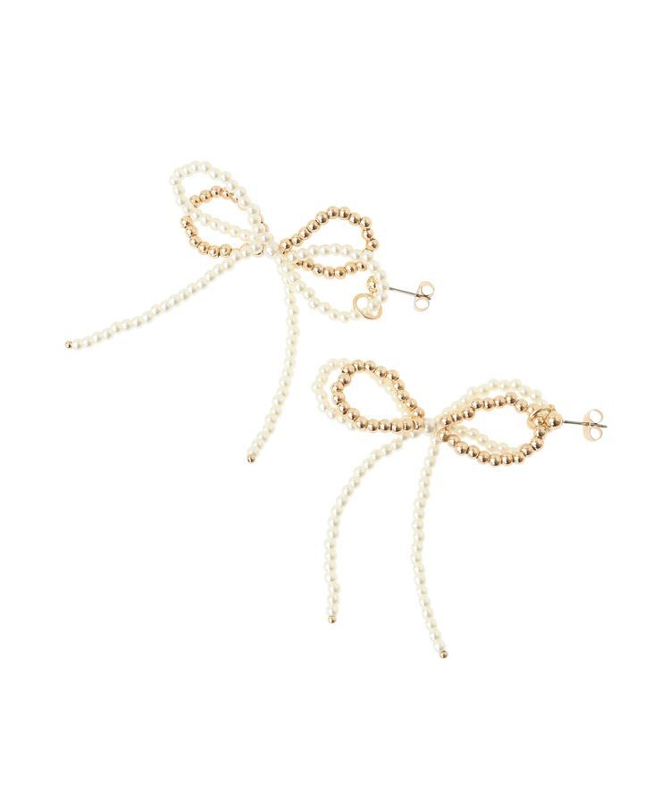 YECCA VECCA「メタルビーズリボンピアス」|ピアス|