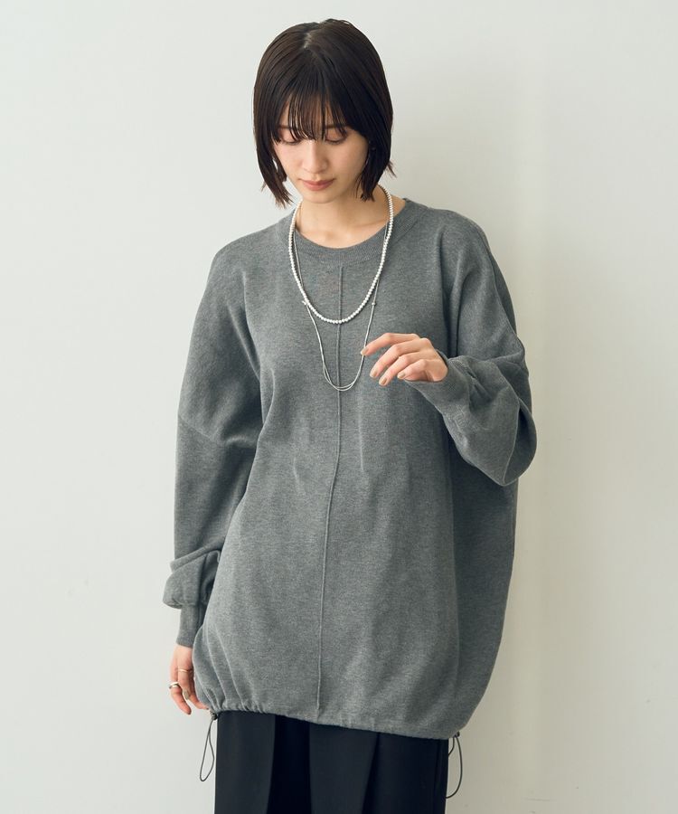 YECCA VECCA「裾ドロストコクーンニット」|ニット・セーター|Gray