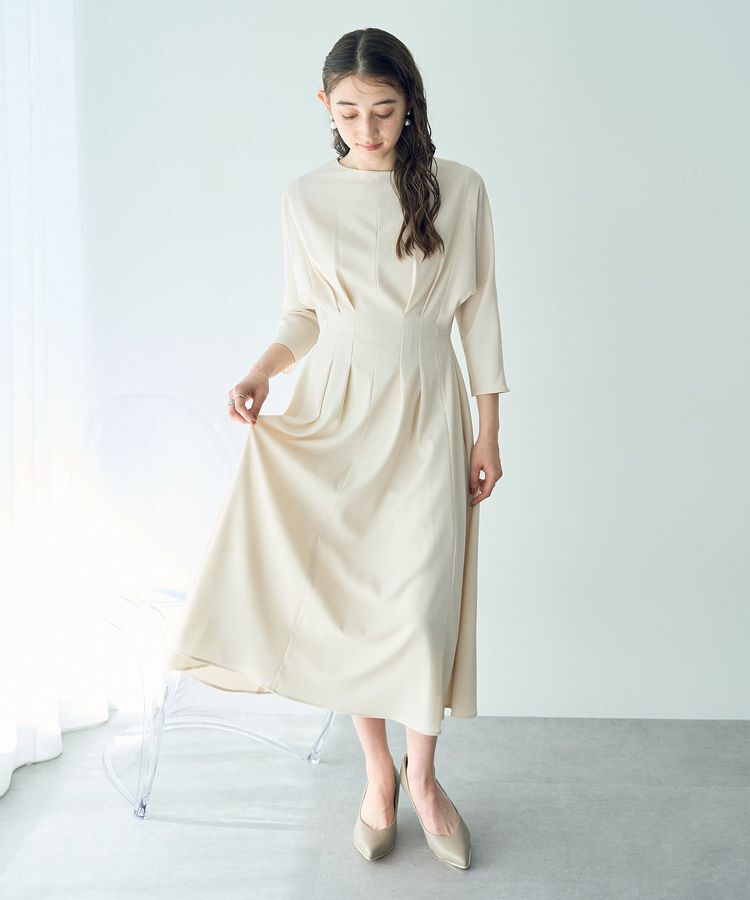YECCA VECCA「タックデザインドレス」|ワンピース|