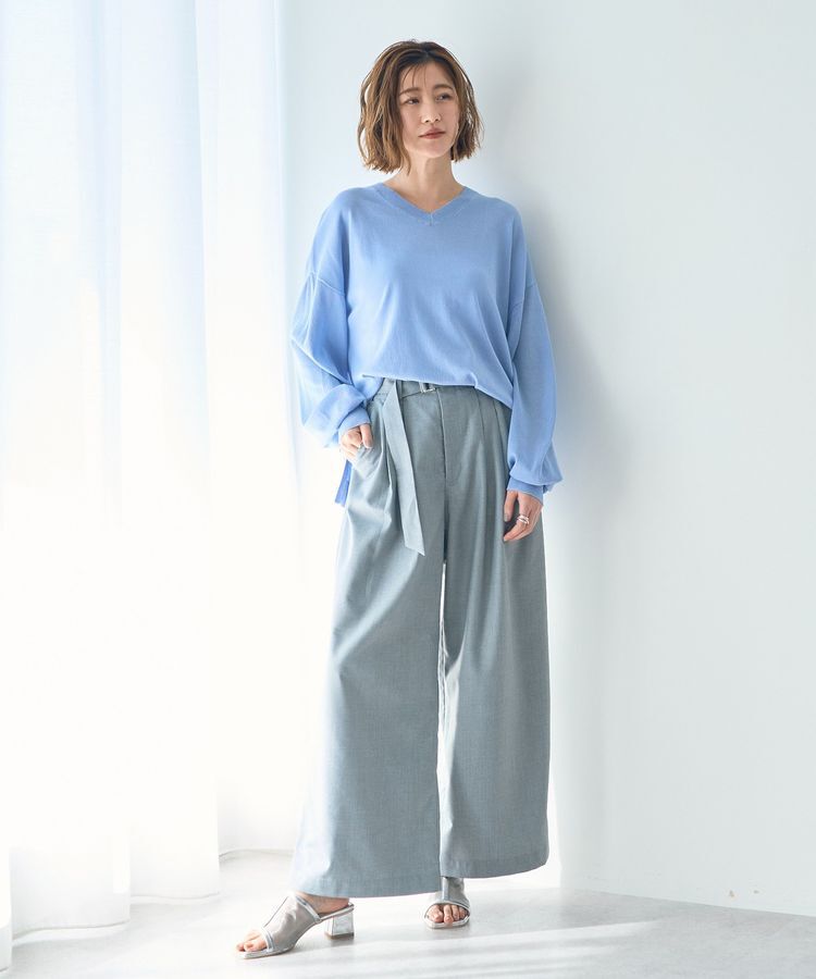 Editt by YECCA VECCA「Vネック袖シアーニット」|ニット・セーター|