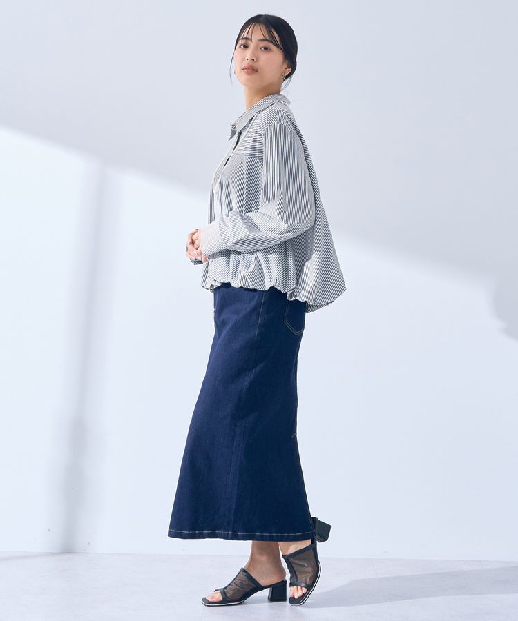 YECCA VECCA「ハイウエストデニムスカート」|タイト|