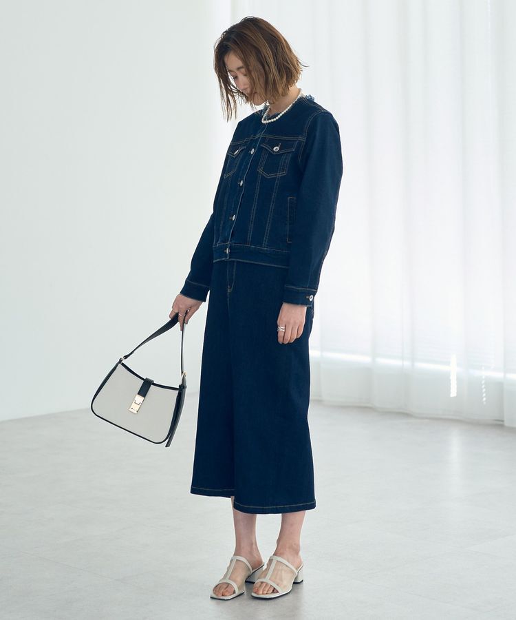 YECCA VECCA「ハイウエストデニムスカート」|タイト|