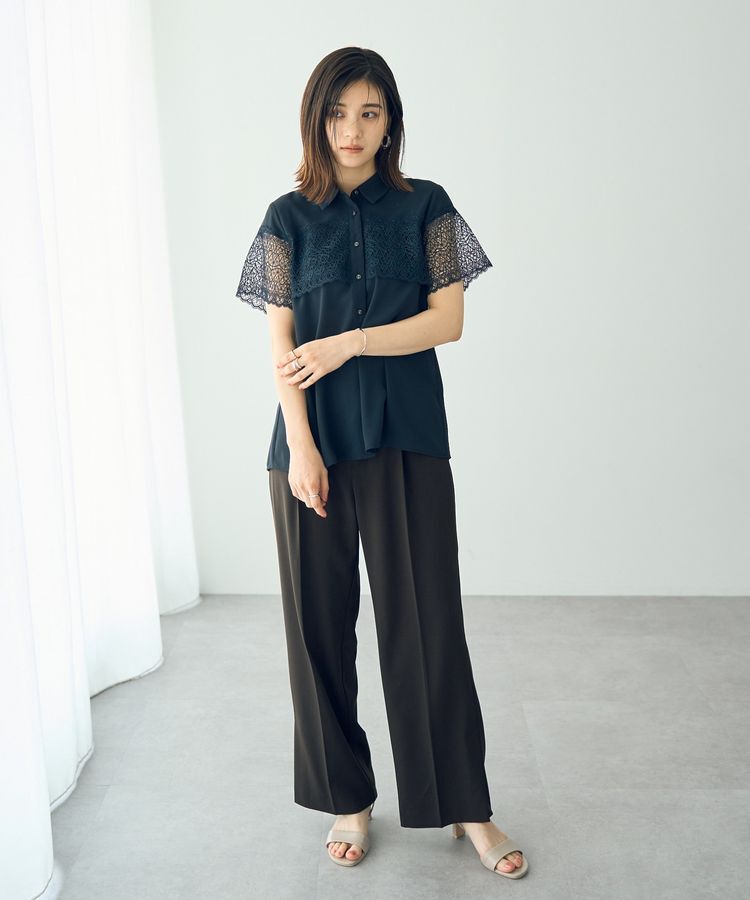 YECCA VECCA「レースMIXブラウス」|シャツ・ブラウス|