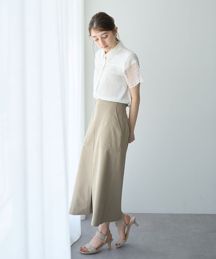 YECCA VECCA「レースMIXブラウス」|シャツ・ブラウス|