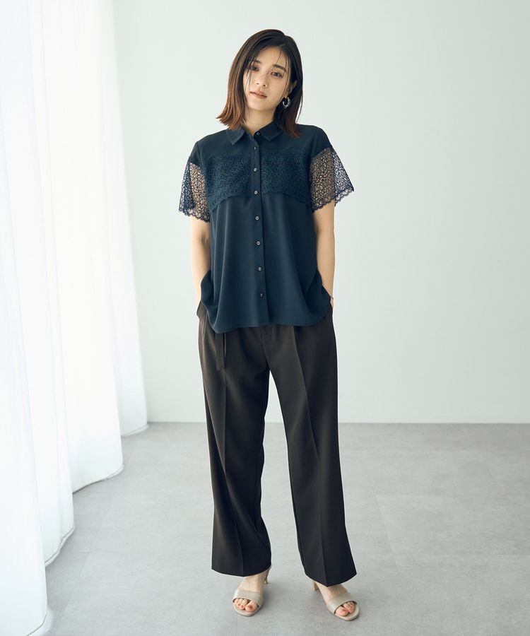 YECCA VECCA「レースMIXブラウス」|シャツ・ブラウス|