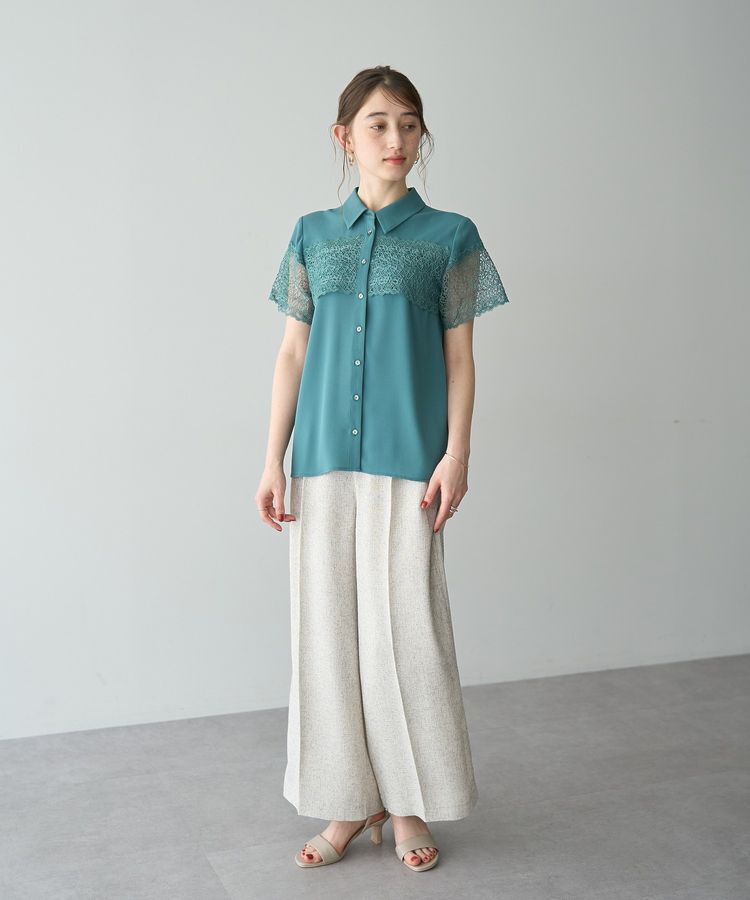 YECCA VECCA「レースMIXブラウス」|シャツ・ブラウス|