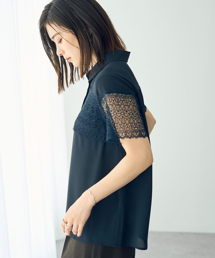 YECCA VECCA「レースMIXブラウス」|シャツ・ブラウス|