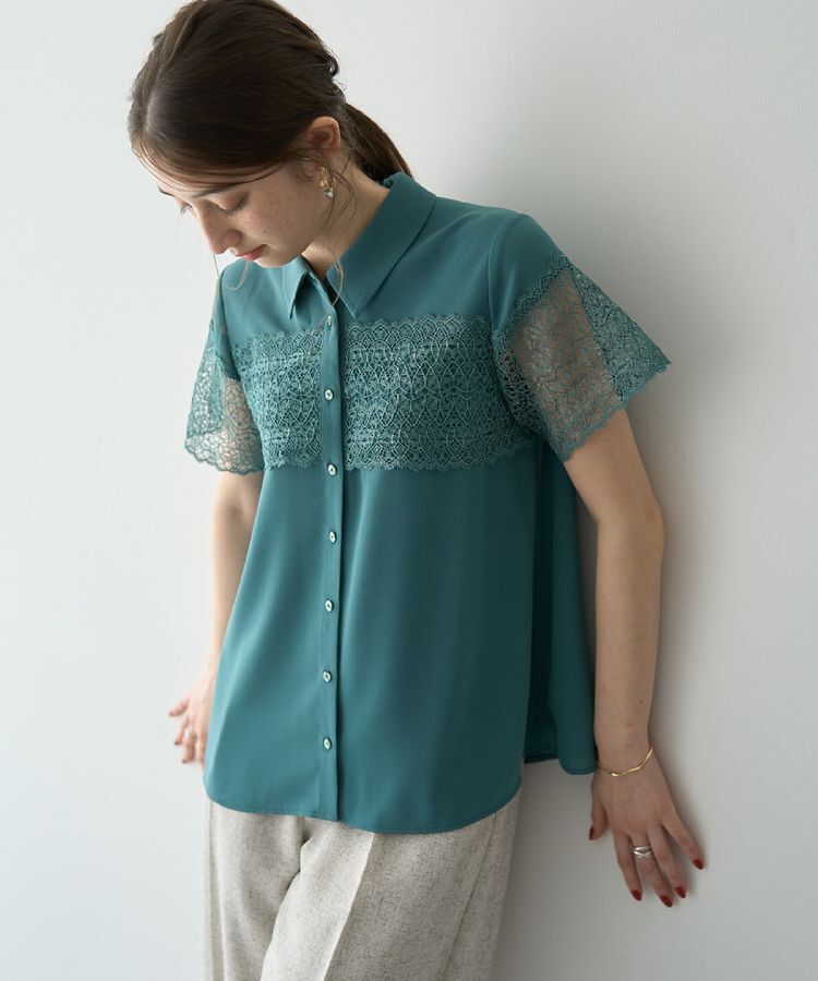 YECCA VECCA「レースMIXブラウス」|シャツ・ブラウス|