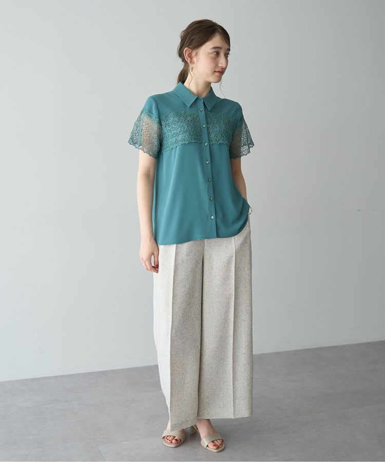 YECCA VECCA「レースMIXブラウス」|シャツ・ブラウス|