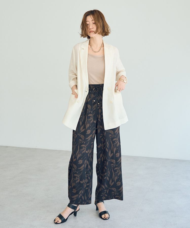 YECCA VECCA「アートプリントスリットワイドパンツ」|その他|