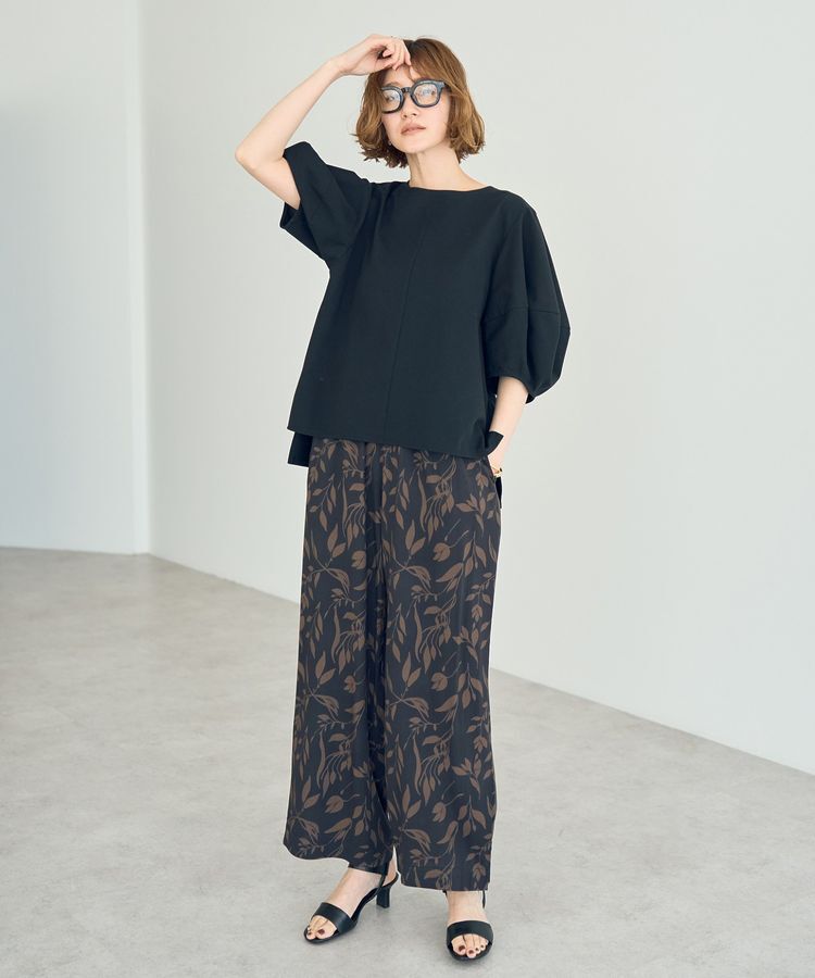 YECCA VECCA「アートプリントスリットワイドパンツ」|その他|