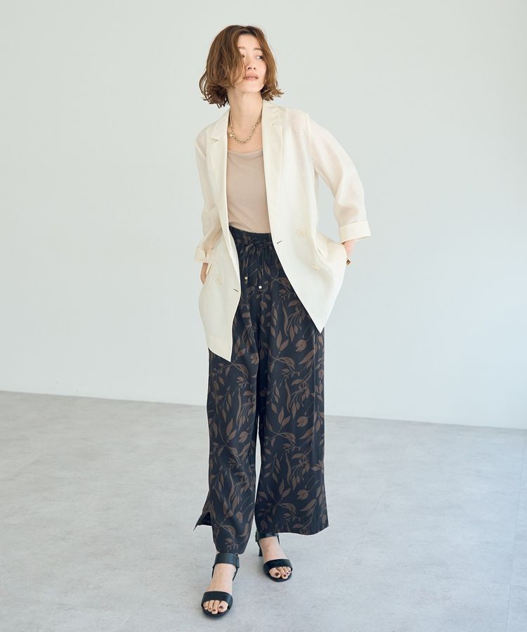YECCA VECCA「アートプリントスリットワイドパンツ」|その他|