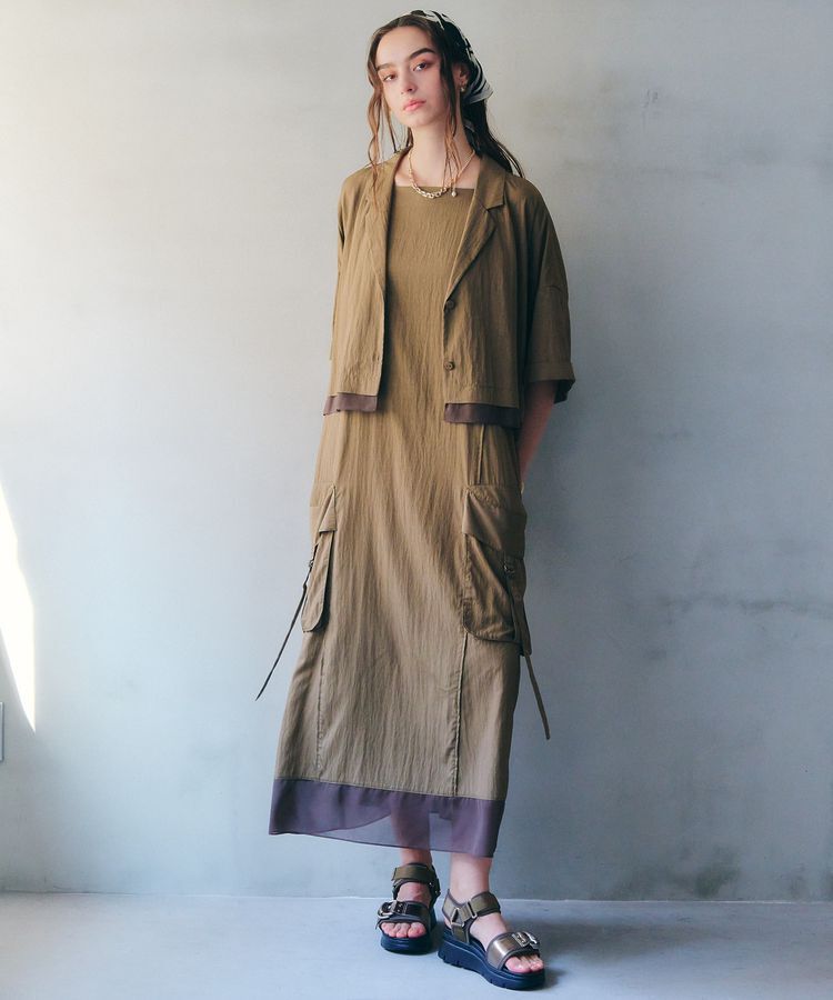 Editt by YECCA VECCA「【接触冷感】クロップドデザインジャケット」|テーラードジャケット|