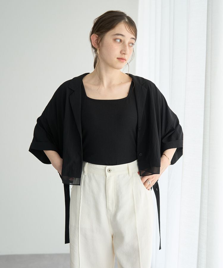 Editt by YECCA VECCA「【接触冷感】クロップドデザインジャケット」|テーラードジャケット|
