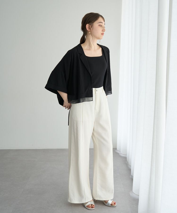 Editt by YECCA VECCA「【接触冷感】クロップドデザインジャケット」|テーラードジャケット|