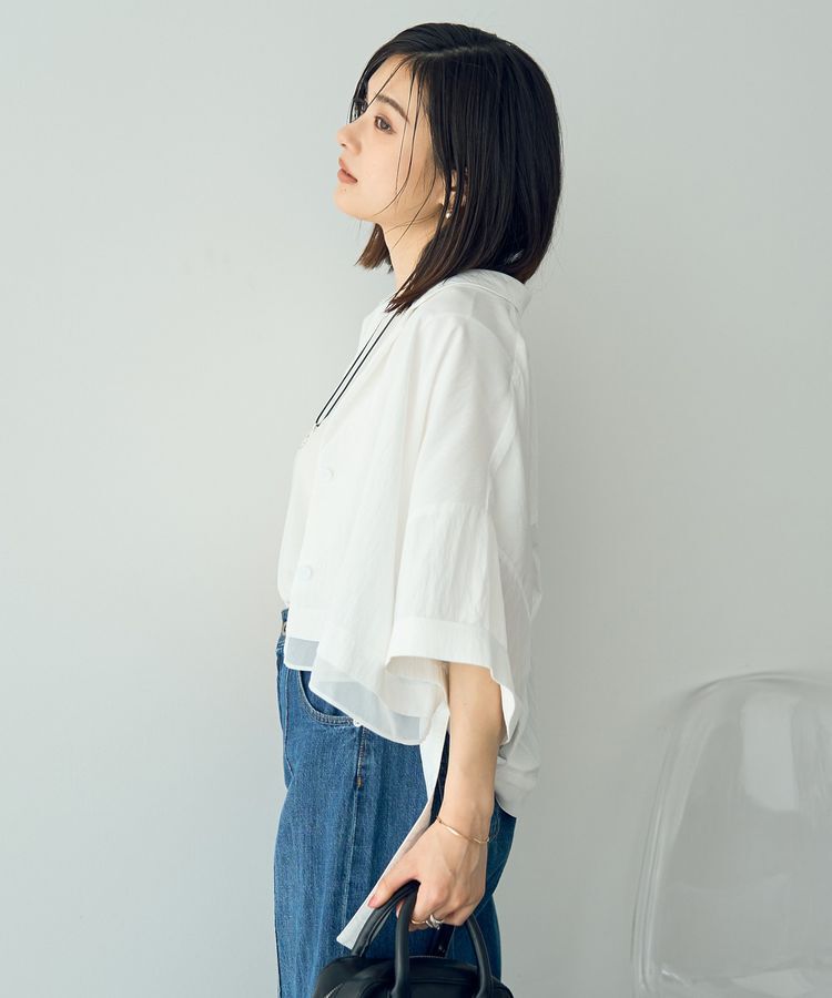 Editt by YECCA VECCA「【接触冷感】クロップドデザインジャケット」|テーラードジャケット|