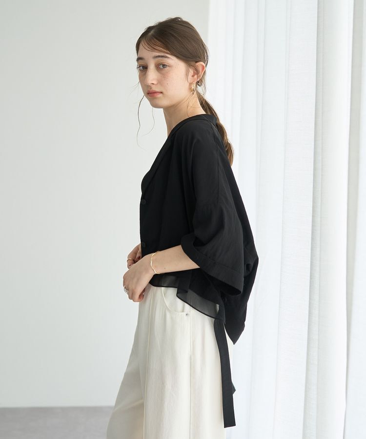 Editt by YECCA VECCA「【接触冷感】クロップドデザインジャケット」|テーラードジャケット|