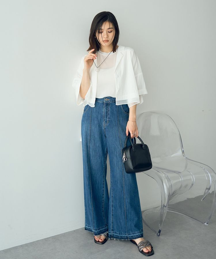 Editt by YECCA VECCA「【接触冷感】クロップドデザインジャケット」|テーラードジャケット|