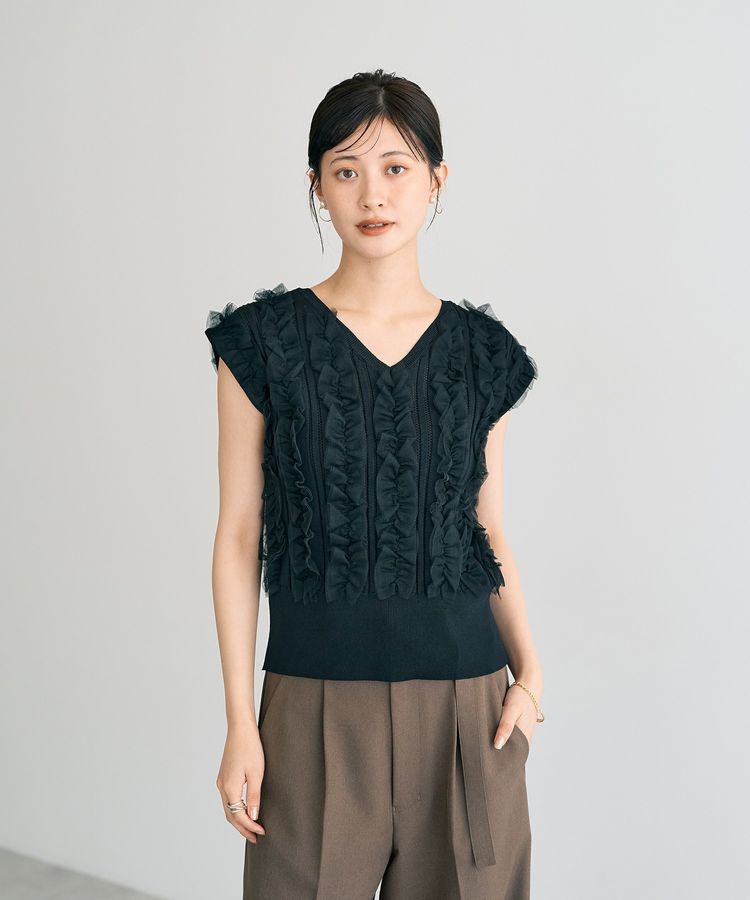YECCA VECCA「2wayチュールフリルニット」|ニット・セーター|