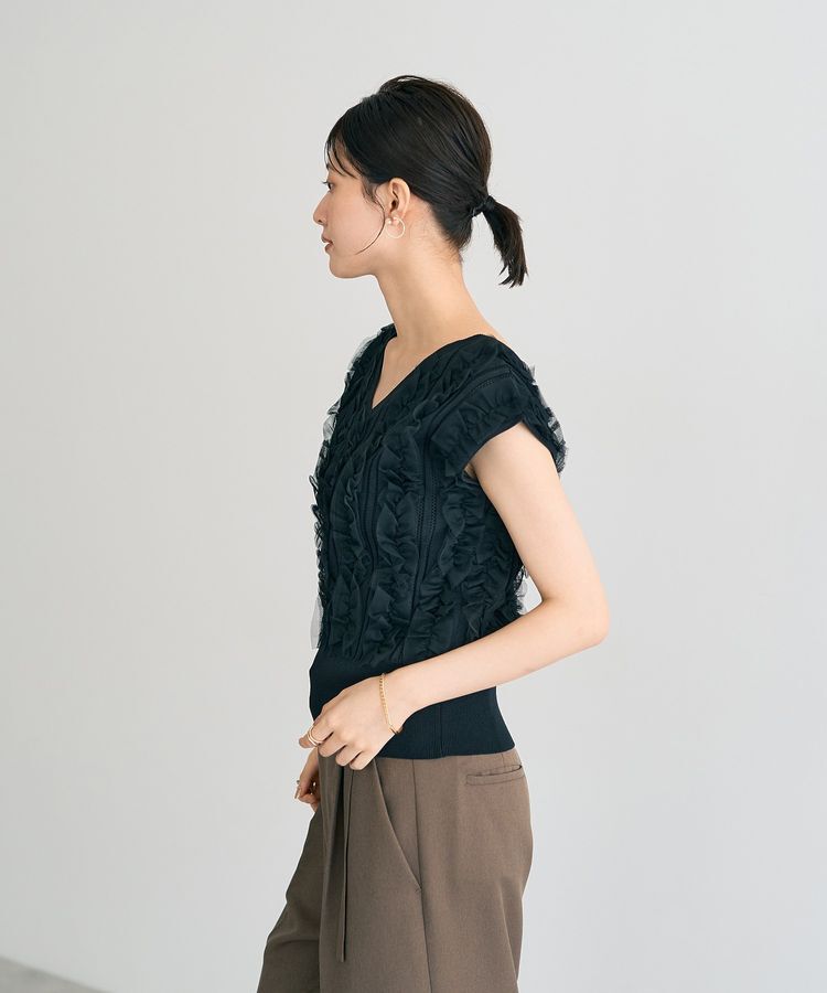 YECCA VECCA「2wayチュールフリルニット」|ニット・セーター|