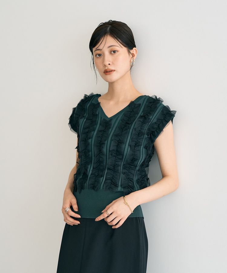 YECCA VECCA「2wayチュールフリルニット」|ニット・セーター|