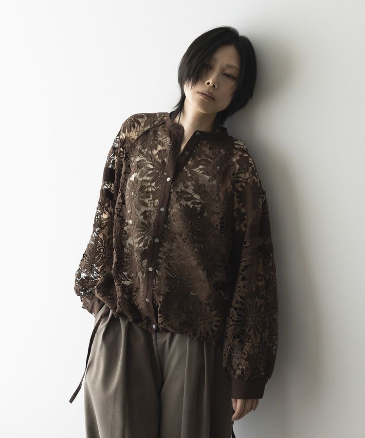 GARAGE OF GOOD CLOTHING「ライン入レースブラウス4」|シャツ・ブラウス|
