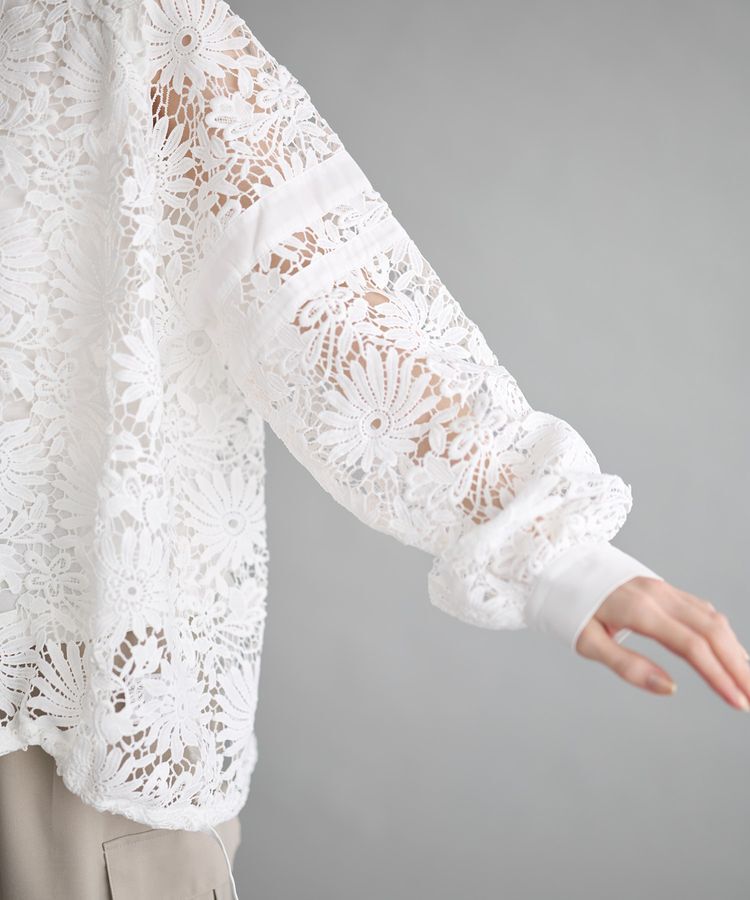 GARAGE OF GOOD CLOTHING「ライン入レースブラウス4」|シャツ・ブラウス|