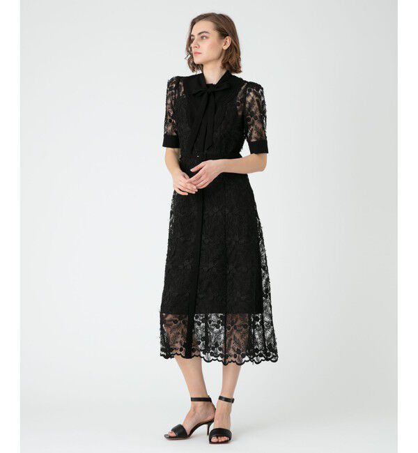 LOULOU WILLOUGHBY「【LOULOU WILLOUGHBY】チュールレースワンピース」|ワンピース|ブラック