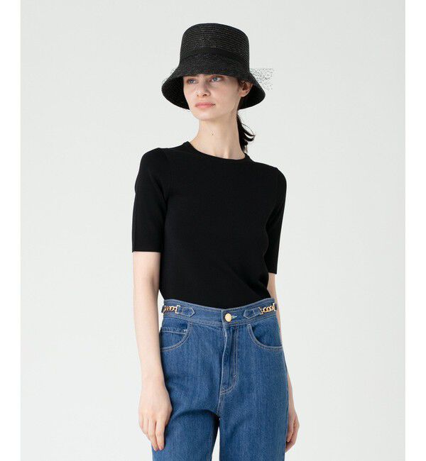 LOULOU WILLOUGHBY「【LOULOU WILLOUGHBY】ソウバリクルー5分袖プルオーバー」|その他|ブラック