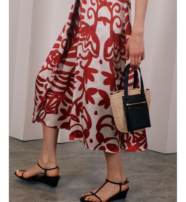 allureville「ペインティングフラワープリントタックワンピース」|ワンピース|