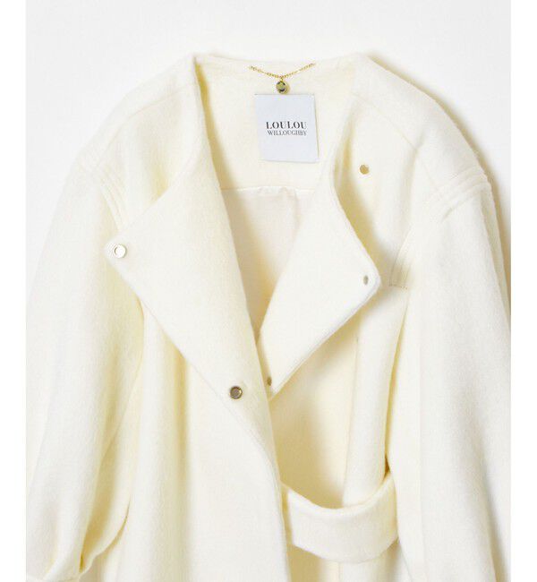 LOULOU WILLOUGHBY「【LOULOU WILLOUGHBY】モヘヤシャギーミドルコート」|ノーカラーコート|
