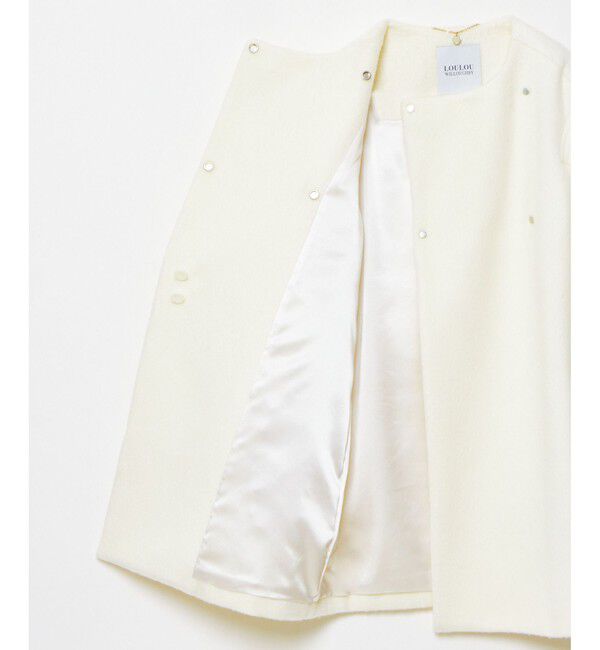 LOULOU WILLOUGHBY「【LOULOU WILLOUGHBY】モヘヤシャギーミドルコート」|ノーカラーコート|