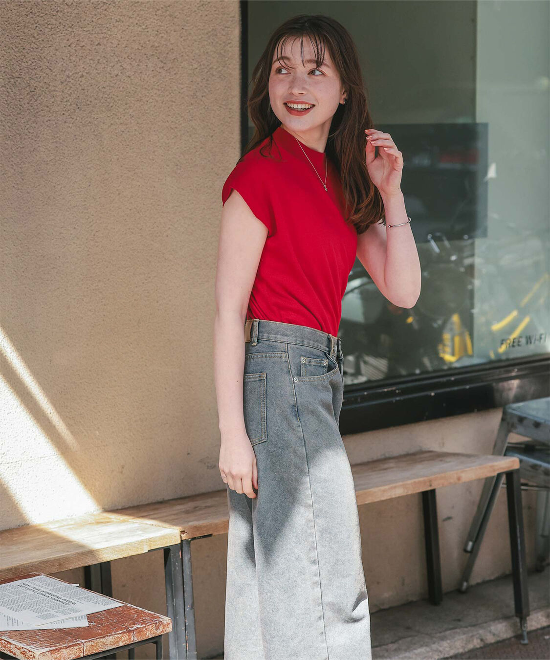 titivate「ベーシックフレンチスリーブライトニット」|ニット・セーター|