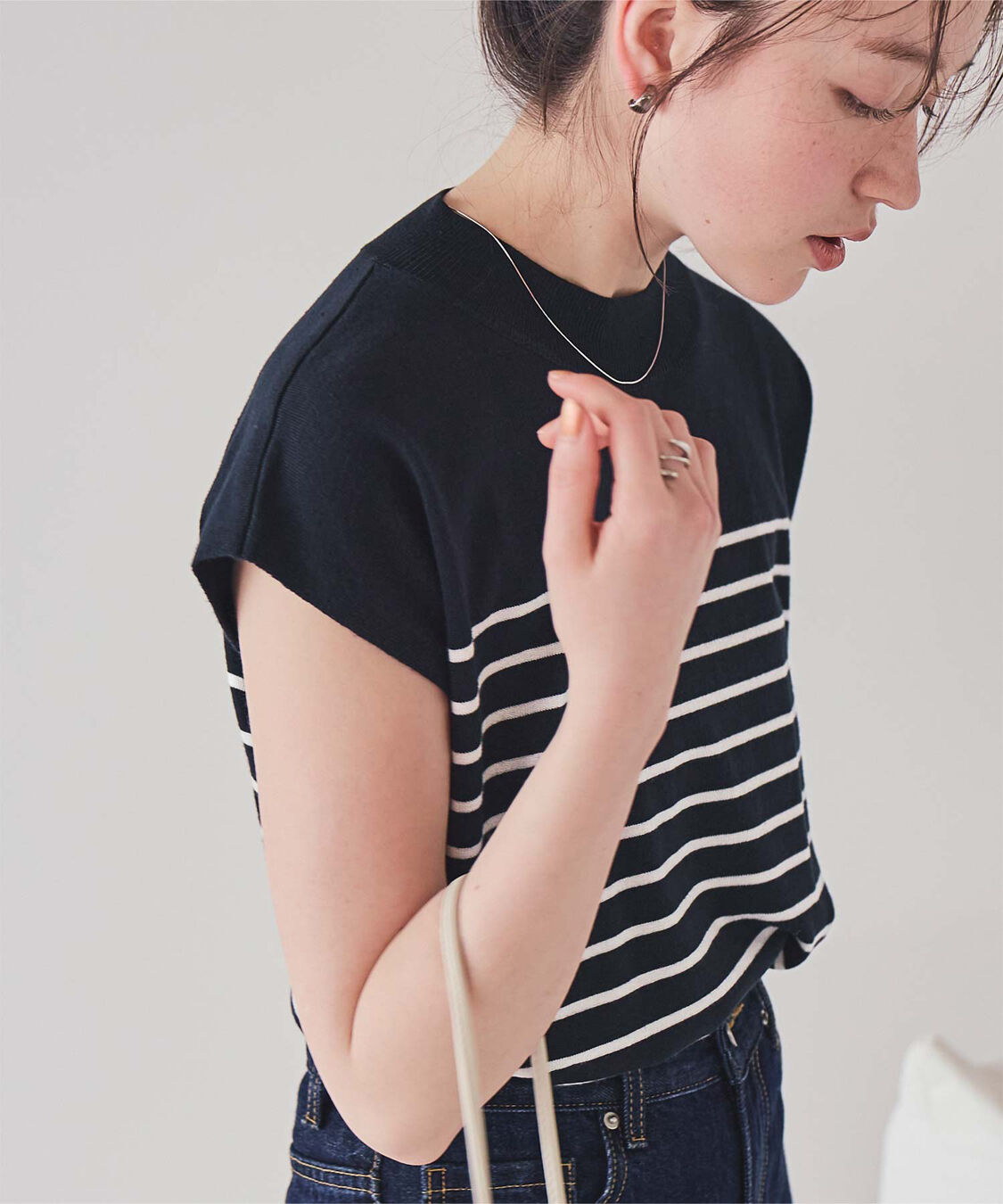 titivate「ベーシックフレンチスリーブライトニット」|ニット・セーター|