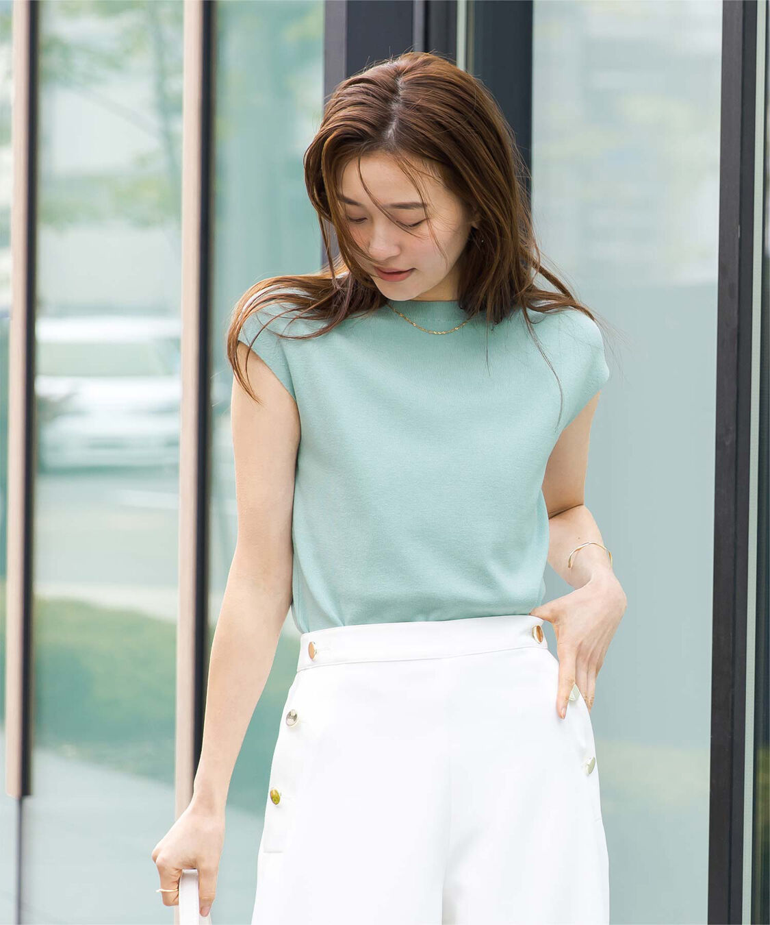 ur's「プチハイネックフレンチスリーブニット」|ニット・セーター|