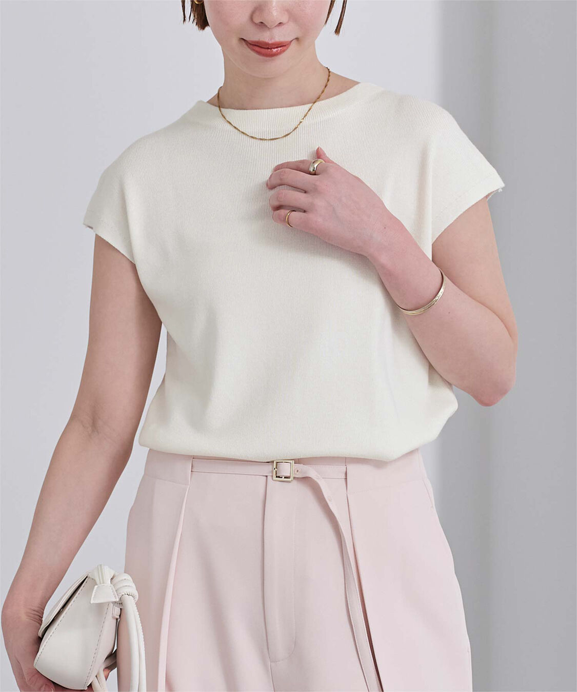 ur's「プチハイネックフレンチスリーブニット」|ニット・セーター|オフホワイト