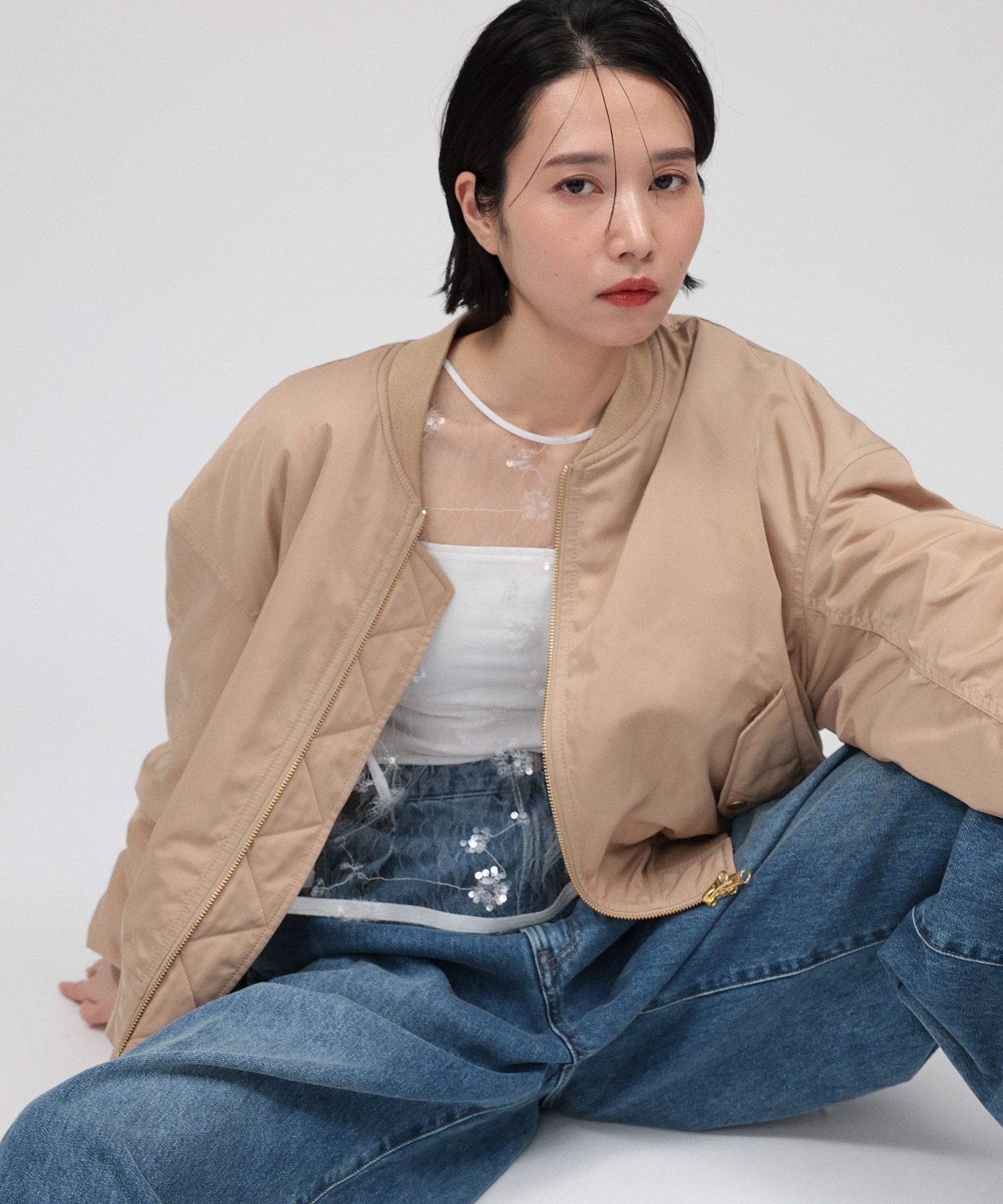 BABYLONE「ショートMA-1」|ブルゾン・スタジャン|ﾍﾞｰｼﾞｭ