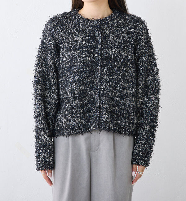  「異素材MIXリボンテープヤーンカーディガン」|カーディガン|