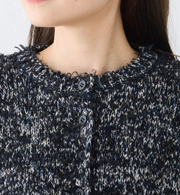  「異素材MIXリボンテープヤーンカーディガン」|カーディガン|