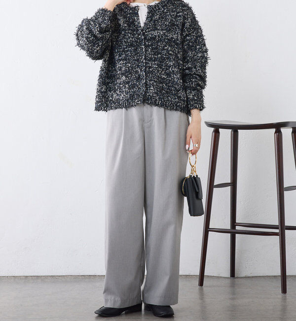  「異素材MIXリボンテープヤーンカーディガン」|カーディガン|