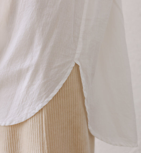  「【WEB限定】コットンガーゼ袖シャーリングプルオーバー」|シャツ・ブラウス|