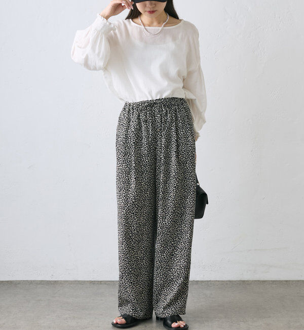  「【WEB限定】コットンガーゼ袖シャーリングプルオーバー」|シャツ・ブラウス|