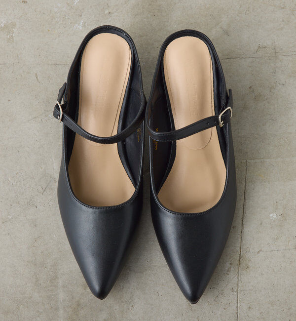  「ポインテッドトゥヒールミュール」|その他|ブラック